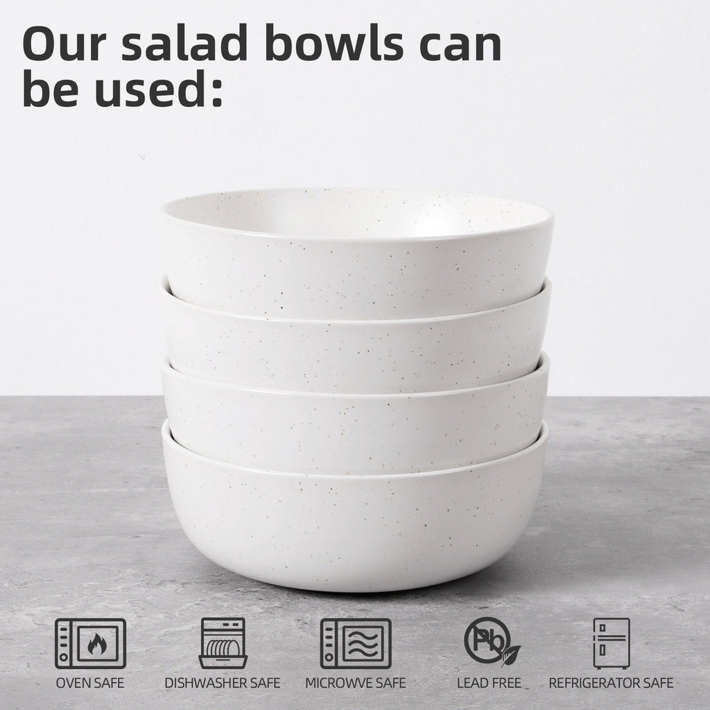 Ceramic Bowls For Kitchen, 27oz  Bowl Set Of 4  For Cereal, Salad, Pas