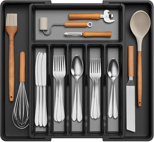 Silverware Drawer Organizer, Expandable Utensil Tray for Kitchen, BPA