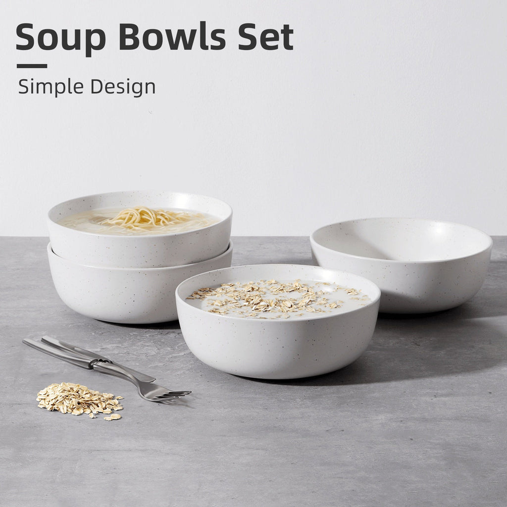 Ceramic Bowls For Kitchen, 27oz  Bowl Set Of 4  For Cereal, Salad, Pas