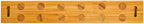 Rear view of the bamboo magnetic knife strip showing six heavy-duty dual magnetic zones and keyhole slots for secure wall mounting.